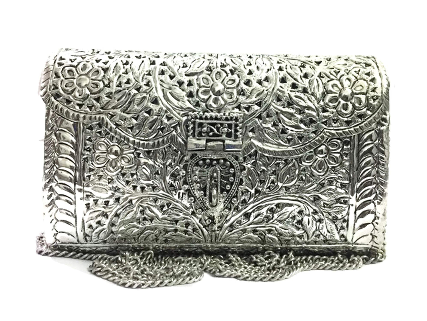 Trend Overseas Brass Bag White Metal Purse Vintage Style Brass Purse antique clutch Ethnic clutch Handmade Women metal clutch Bag