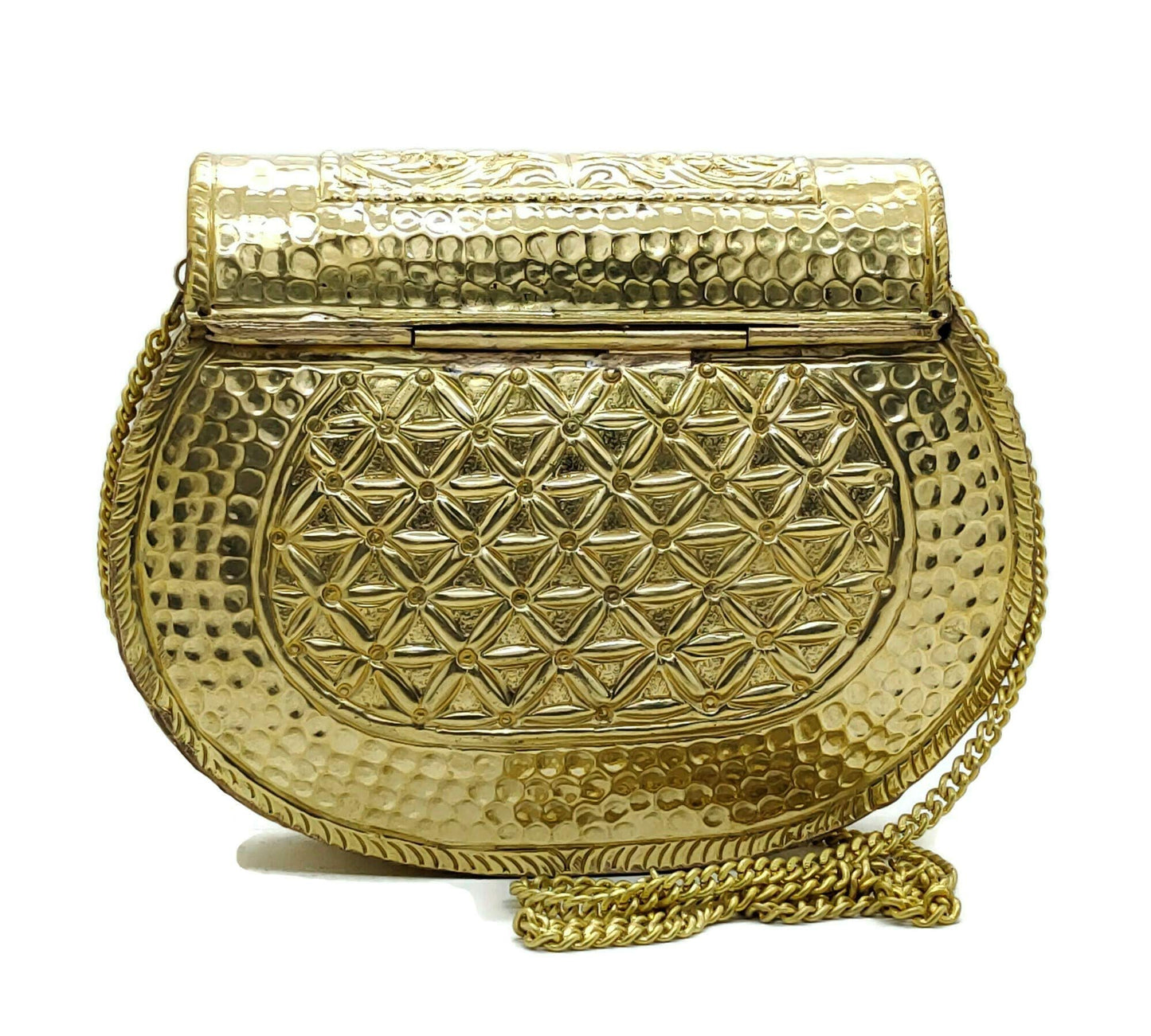 Trend Overseas Handmade Bridal Women's Antique Brass Purse Ethnic Metal Clutch Gift