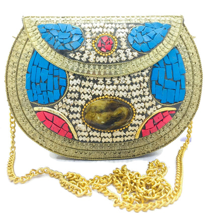 Trend Overseas Handmade metal Bridal Ethnic Clutch women Party Bag