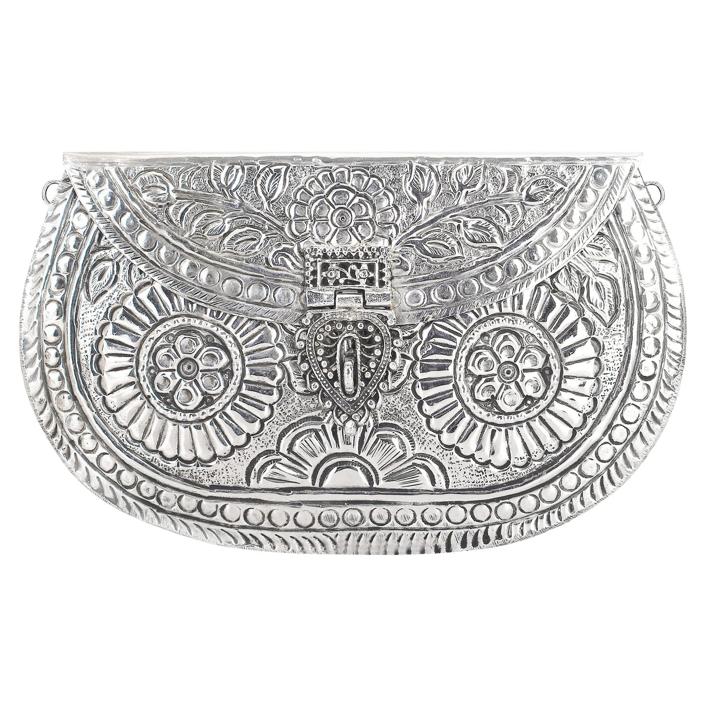 Trend Overseas Women Silver Big Size Bridal Metal clutches Vintage Handmade Brass party clutch Antique