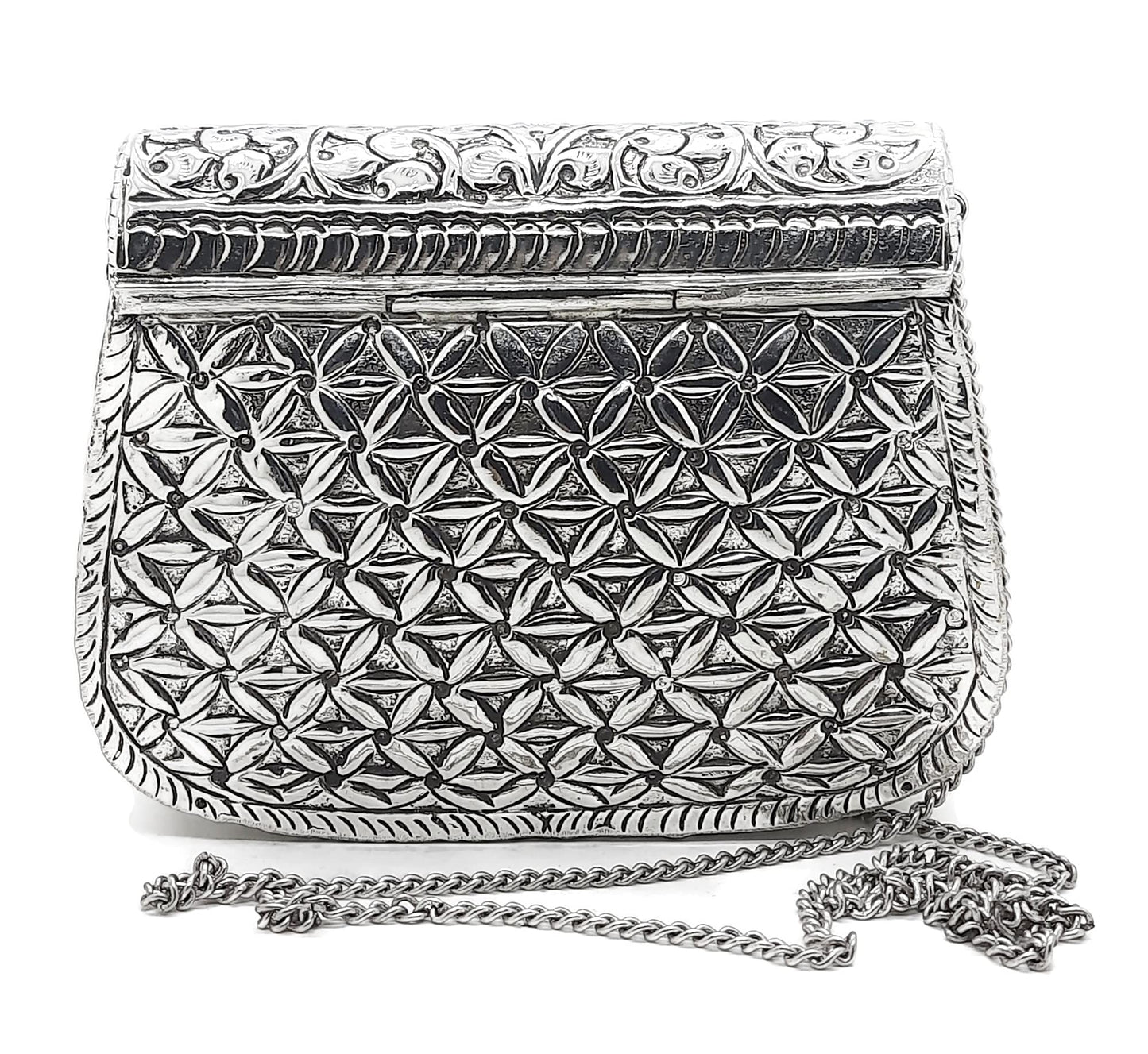 Trend Overseas Handmade Bridal Women's Antique Brass Purse Ethnic Metal Clutch Gift item